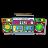 Old School Trippy Boombox City Backpack