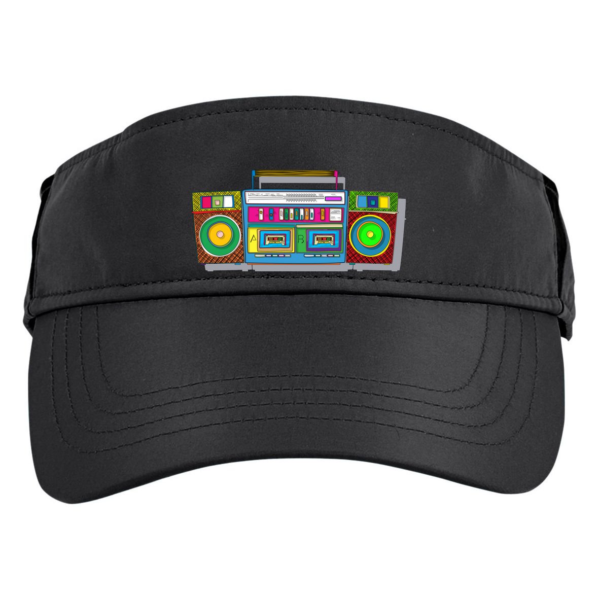 Old School Trippy Boombox Adult Drive Performance Visor