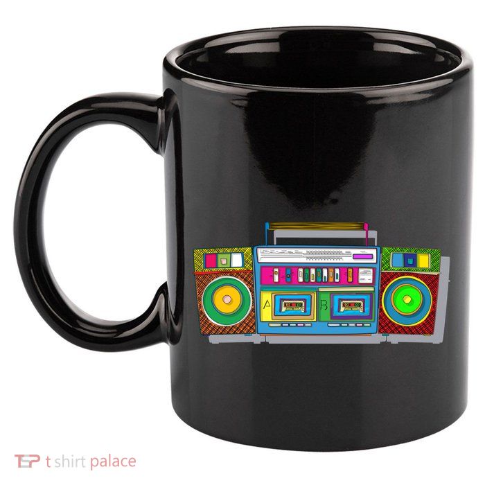 Old School Trippy Boombox 11oz C Handle Ceramic Mug