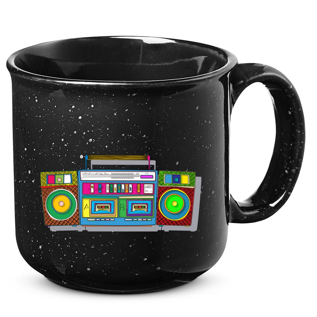 Old School Trippy Boombox 15oz Campfire Ceramic Mug