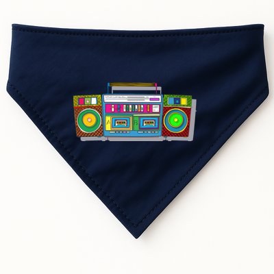 Old School Trippy Boombox USA-Made Doggie Bandana