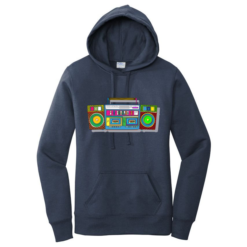 Old School Trippy Boombox Women's Pullover Hoodie