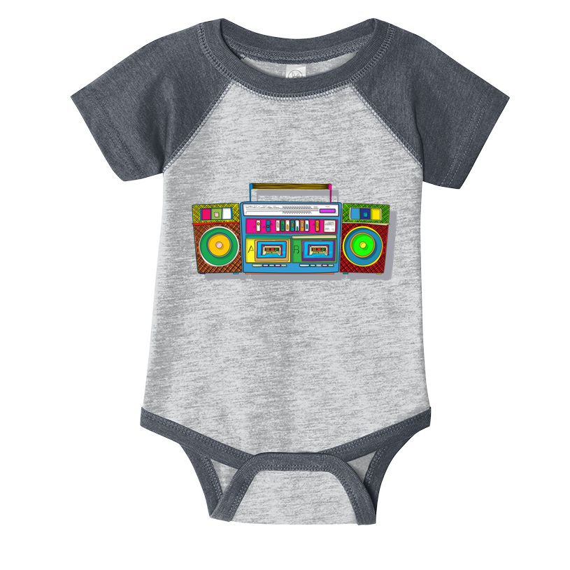 Old School Trippy Boombox Infant Baby Jersey Bodysuit