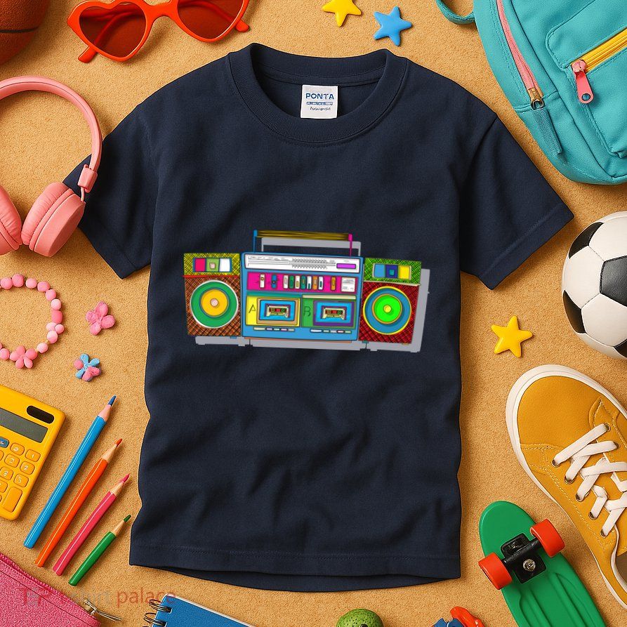 Old School Trippy Boombox Kids T-Shirt
