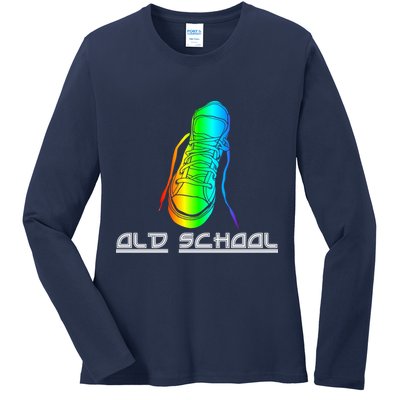Old School Vintage Sneakers Ladies Long Sleeve Shirt