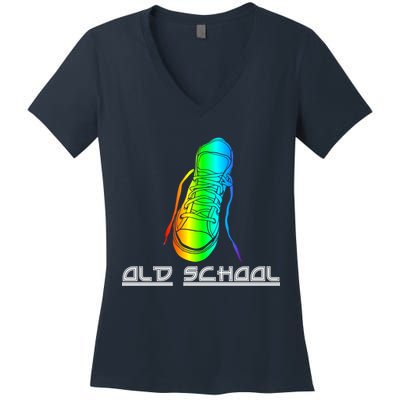Old School Vintage Sneakers Women's V-Neck T-Shirt