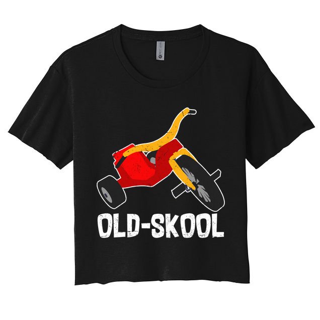Old Skool Retro Tricycle Bike Trike Toys Crop Top