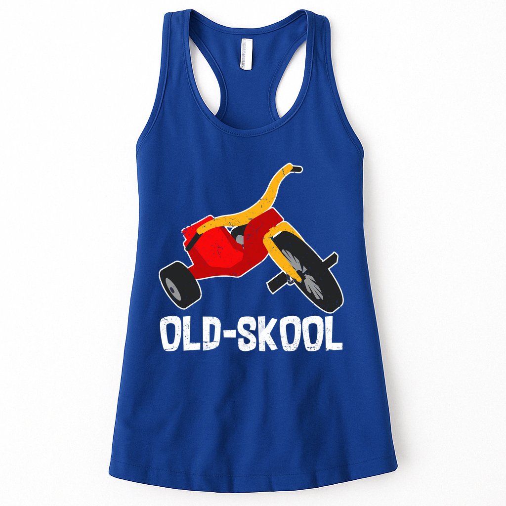 Old Skool Retro Tricycle Bike Trike Toys Womens Tank Top