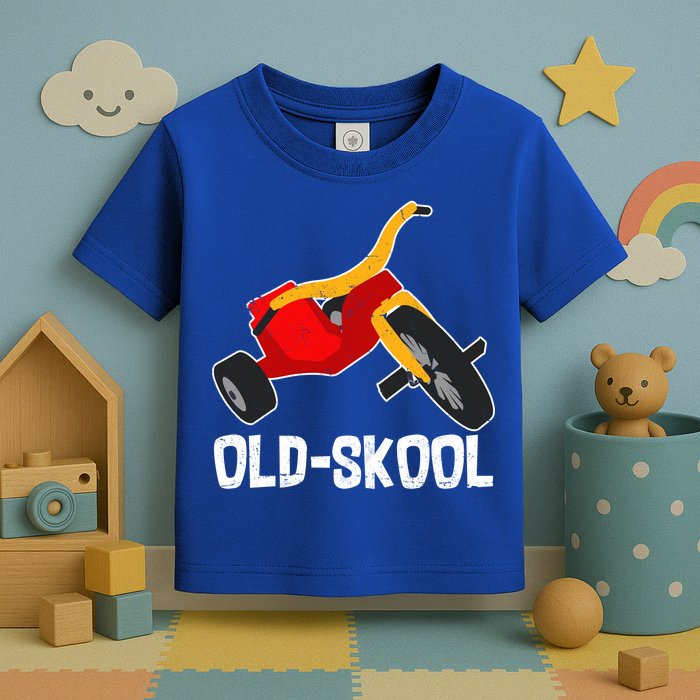 Old Skool Retro Tricycle Bike Trike Toys Toddler T-Shirt