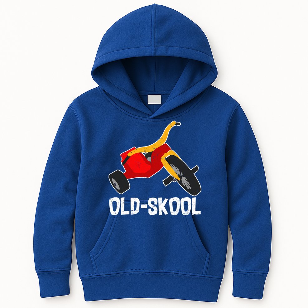 Old Skool Retro Tricycle Bike Trike Toys Kids Hoodie