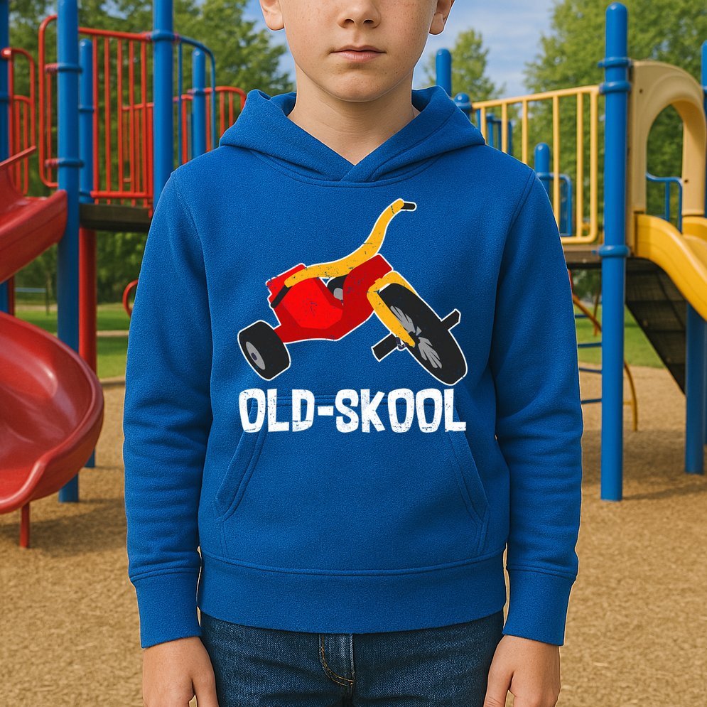 Old Skool Retro Tricycle Bike Trike Toys Kids Hoodie