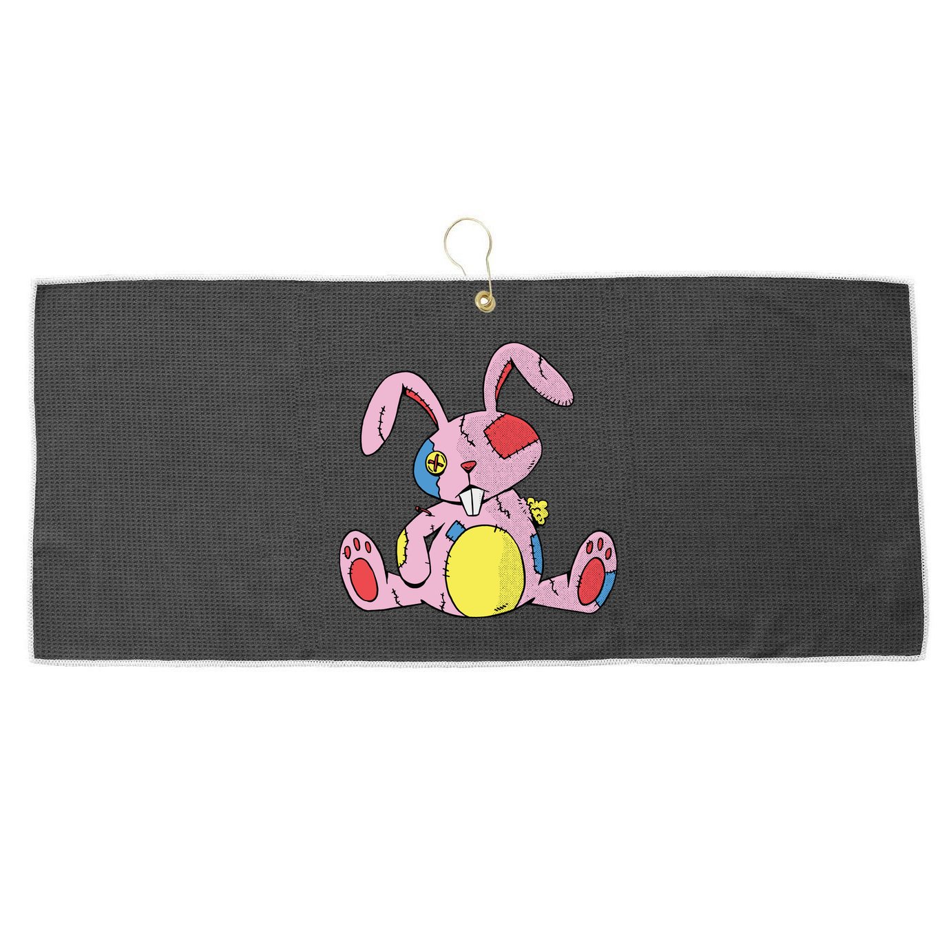 Old Stuffed Rabbit Large Microfiber Waffle Golf Towel