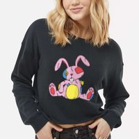 Old Stuffed Rabbit Cropped Pullover Crew