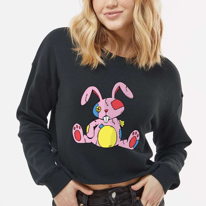 Old Stuffed Rabbit Cropped Pullover Crew