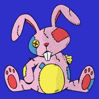 Old Stuffed Rabbit Magnet