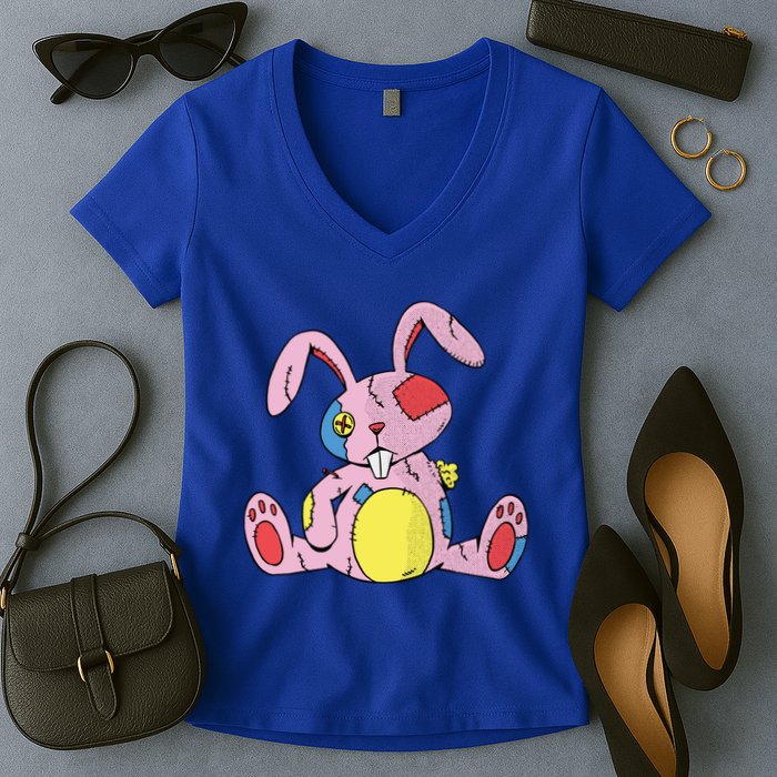 Old Stuffed Rabbit Women's V-Neck T-Shirt