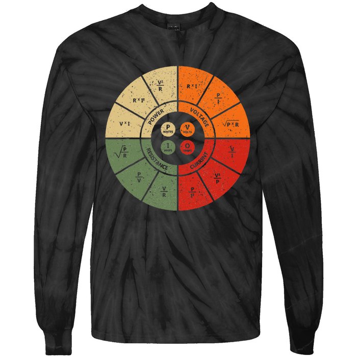 Ohms Law Diagram Electrical Electronics Engineer Tie-Dye Long Sleeve Shirt