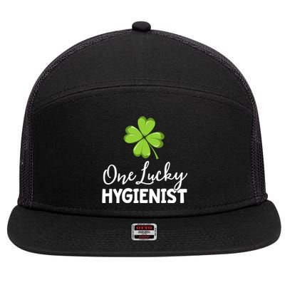 One Lucky Dental Hygienist St Patricks Day Dentist Office Gift 7 Panel Mesh Trucker Snapback Hat