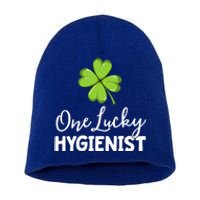 One Lucky Dental Hygienist St Patricks Day Dentist Office Gift Short Acrylic Beanie