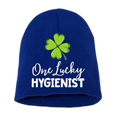 One Lucky Dental Hygienist St Patricks Day Dentist Office Gift Short Acrylic Beanie