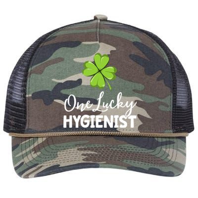 One Lucky Dental Hygienist St Patricks Day Dentist Office Gift Retro Rope Trucker Hat Cap