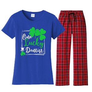 One Lucky Dentist Gift Funny St Patrick's Day Dentist Gift Cute Gift Women's Flannel Pajama Set