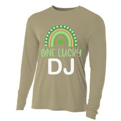 One Lucky Dj Funny St. PatrickS Day Deejay Disc Jockey Cooling Performance Long Sleeve Crew