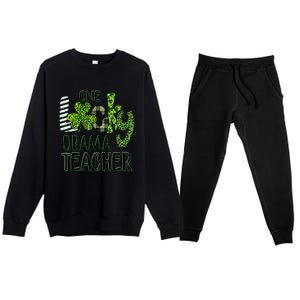 One Lucky Drama Shamrock Teacher St Patrick's Day Meaningful Gift Premium Crewneck Sweatsuit Set