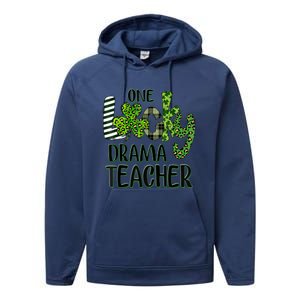 One Lucky Drama Shamrock Teacher St Patrick's Day Meaningful Gift Performance Fleece Hoodie