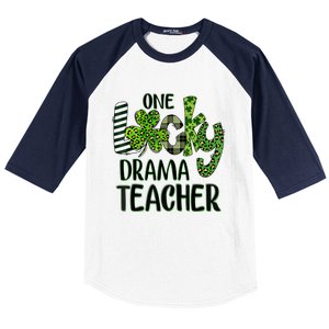 One Lucky Drama Shamrock Teacher St Patrick's Day Meaningful Gift Baseball Sleeve Shirt