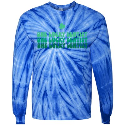 One Lucky Dentist Happy St Patrick's Day Dentist Life Gift Tie-Dye Long Sleeve Shirt