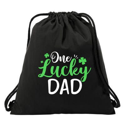 One Lucky Dad Shamrock Irish Dad St PatrickS Day Drawstring Bag