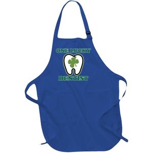 One Lucky Dentist St Patricks Day Irish Green Graphic Gift Full-Length Apron With Pockets