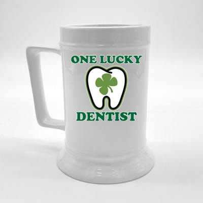 One Lucky Dentist St Patricks Day Irish Green Graphic Gift Beer Stein