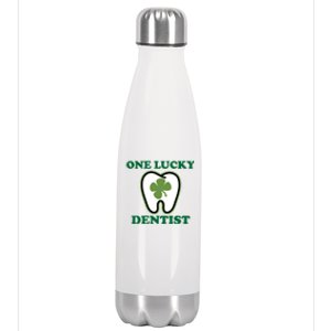 One Lucky Dentist St Patricks Day Irish Green Graphic Gift Stainless Steel Insulated Water Bottle