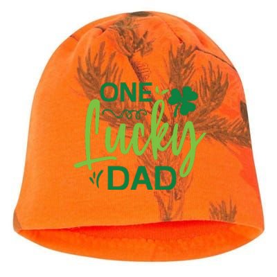 One Lucky Dad St Patricks Day Kati - Camo Knit Beanie