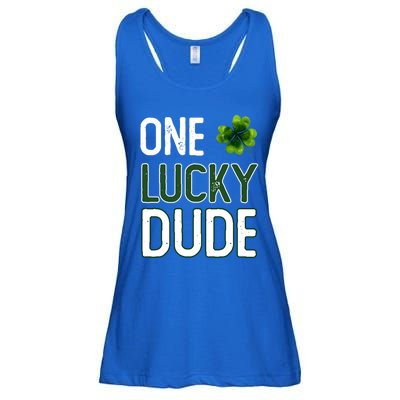 One Lucky Dude Gift St Patricks Day Shamrock Gift Dude Meaningful Gift Ladies Essential Flowy Tank