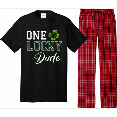 One Lucky Dude Gift St Patricks Day Gift Daddy Gift Pajama Set