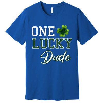 One Lucky Dude Gift St Patricks Day Gift Daddy Gift Premium T-Shirt