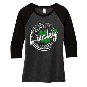 one lucky Dad Leaf Party Saint Shenanigan Irishman Women's Tri-Blend 3/4-Sleeve Raglan Shirt