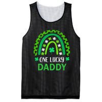 One Lucky Daddy St Patricks Day Shamrock Rainbow Leopard Mesh Reversible Basketball Jersey Tank