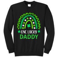 One Lucky Daddy St Patricks Day Shamrock Rainbow Leopard Tall Sweatshirt