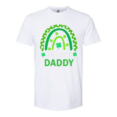 One Lucky Daddy St Patricks Day Shamrock Rainbow Leopard Softstyle® CVC T-Shirt