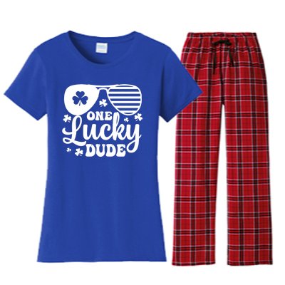 One Lucky Dude St Patrick`s Day Cool Gift Women's Flannel Pajama Set