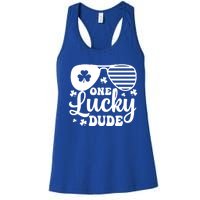 One Lucky Dude St Patrick`s Day Cool Gift Women's Racerback Tank