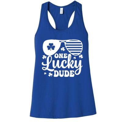 One Lucky Dude St Patrick`s Day Cool Gift Women's Racerback Tank