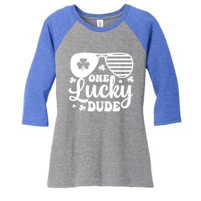 One Lucky Dude St Patrick`s Day Cool Gift Women's Tri-Blend 3/4-Sleeve Raglan Shirt