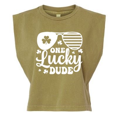 One Lucky Dude St Patrick`s Day Cool Gift Garment-Dyed Women's Muscle Tee