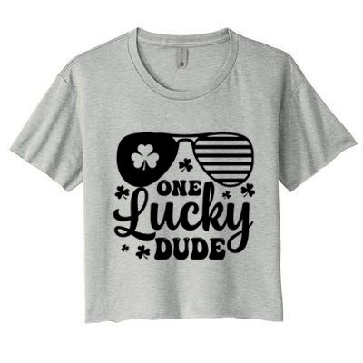 One Lucky Dude St Patrick`s Day Cool Gift Women's Crop Top Tee