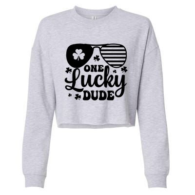 One Lucky Dude St Patrick`s Day Cool Gift Cropped Pullover Crew